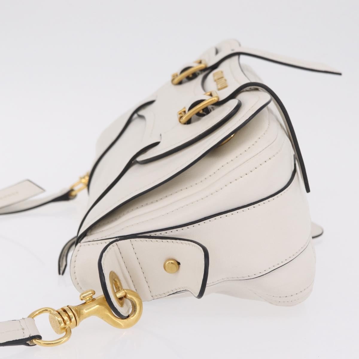 Miu Miu Grace Lux Leather White Leather Shoulder Bag Bag (Pre-Owned)