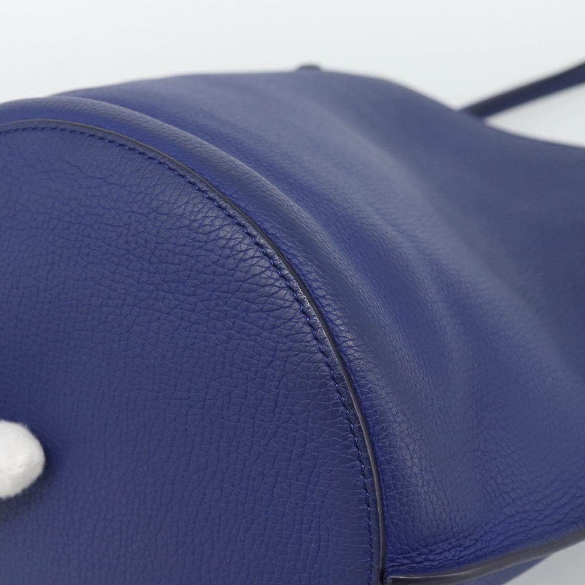 Celine Big Bag Bucket Leather Blue Leather Handbag (Pre-Owned)