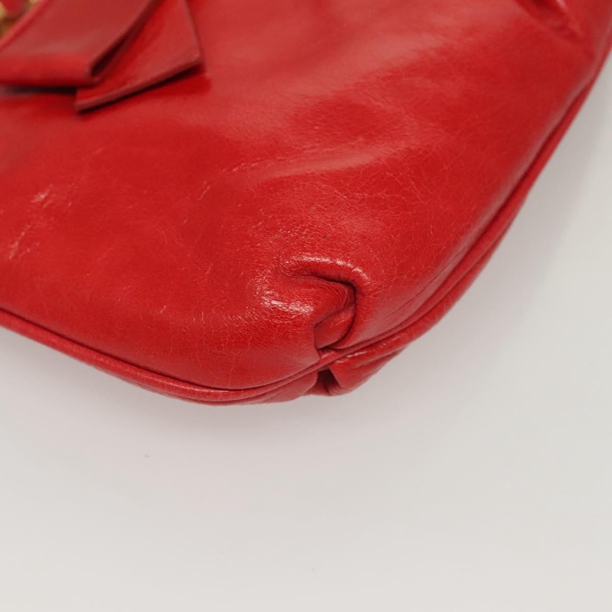 Miu Miu Zip Wristlet Leather Red Leather Clutche & Pouche Bag (Pre-Owned)