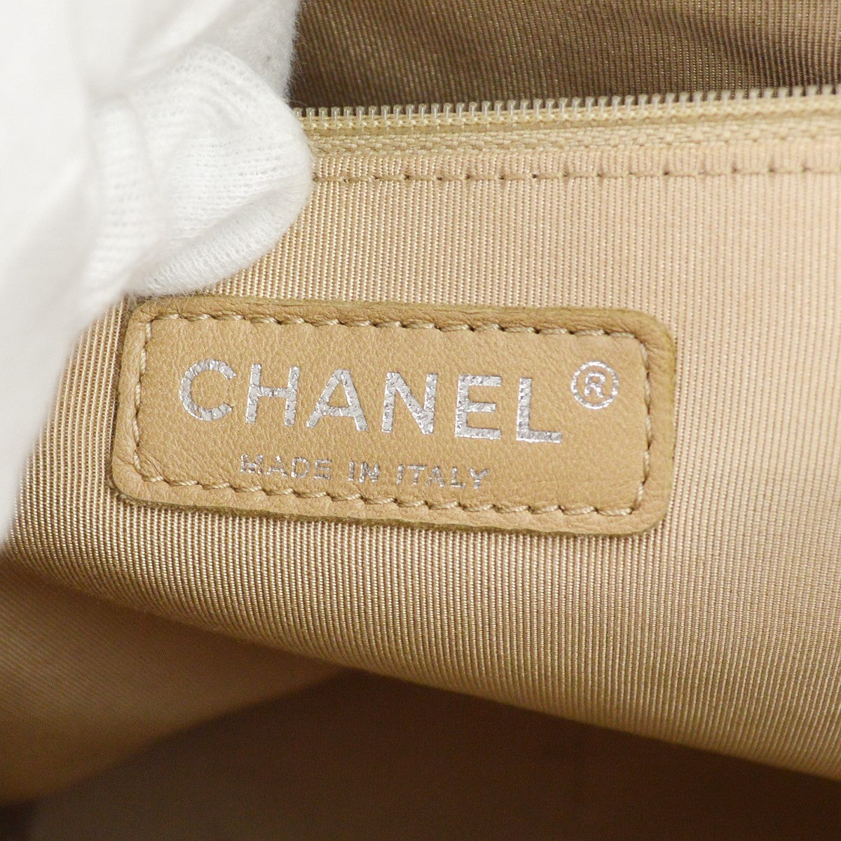 Chanel Petite Shopping Quilted Caviar Green Leather Tote Bag Bag (Pre-Owned)