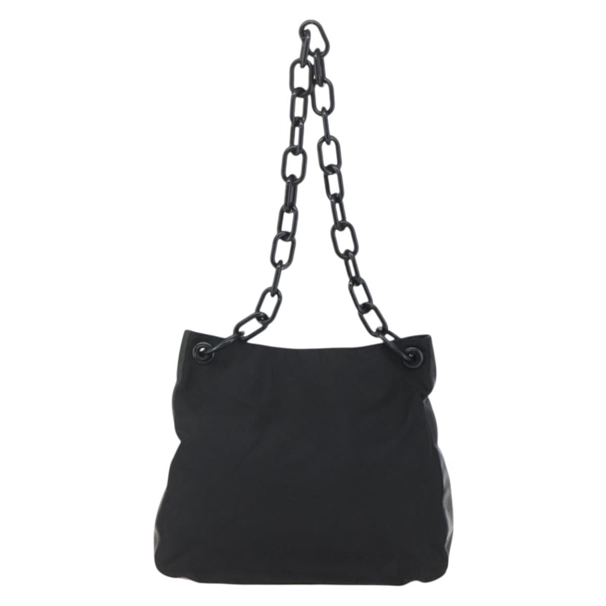 Prada Chain Tessuto Black Nylon Shoulder Bag Bag (Pre-Owned)
