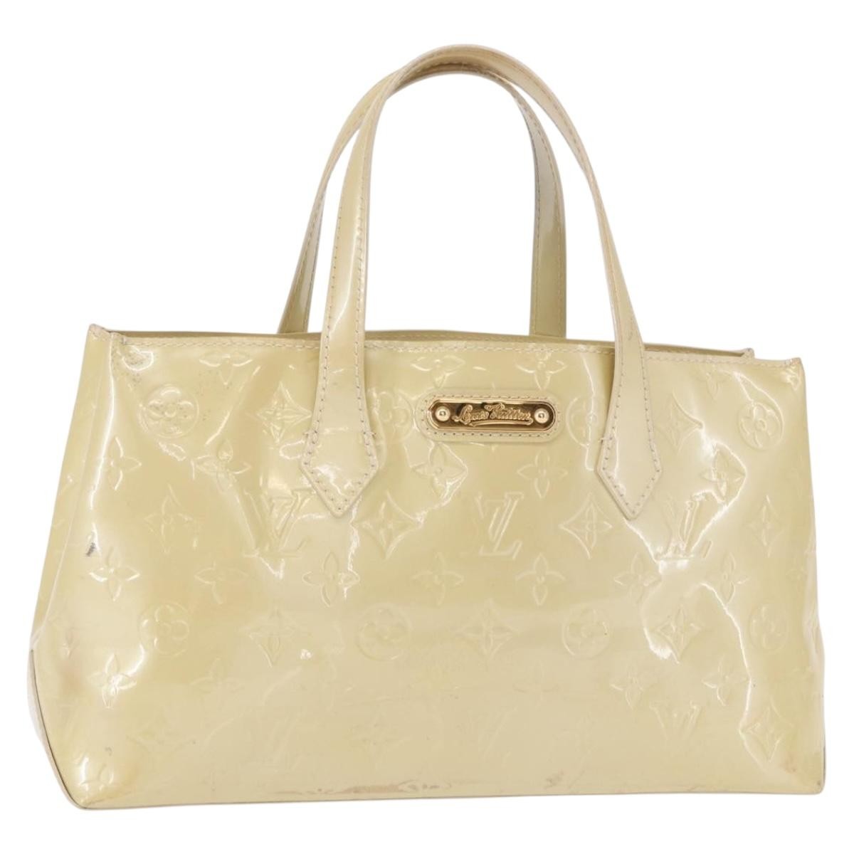 Louis Vuitton Wilshire Monogram Vernis Beige Patent_Leather Handbag (Pre-Owned)