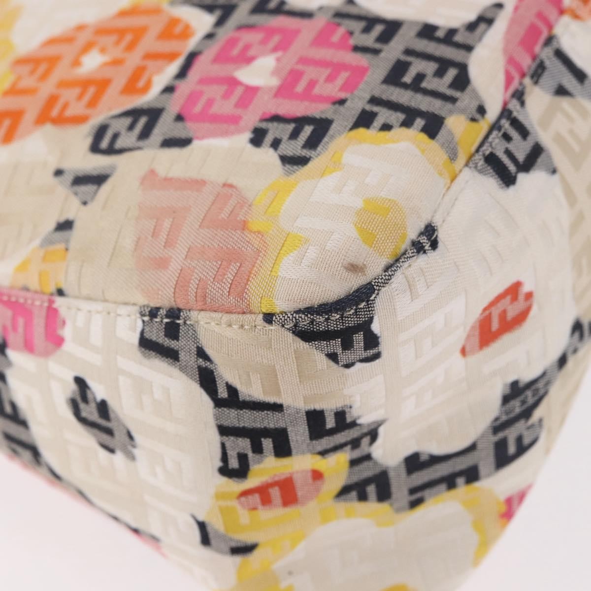 Fendi Mamma Baguette Zucca Jacquard Velvet Multicolour Canvas Shoulder Bag Bag (Pre-Owned)