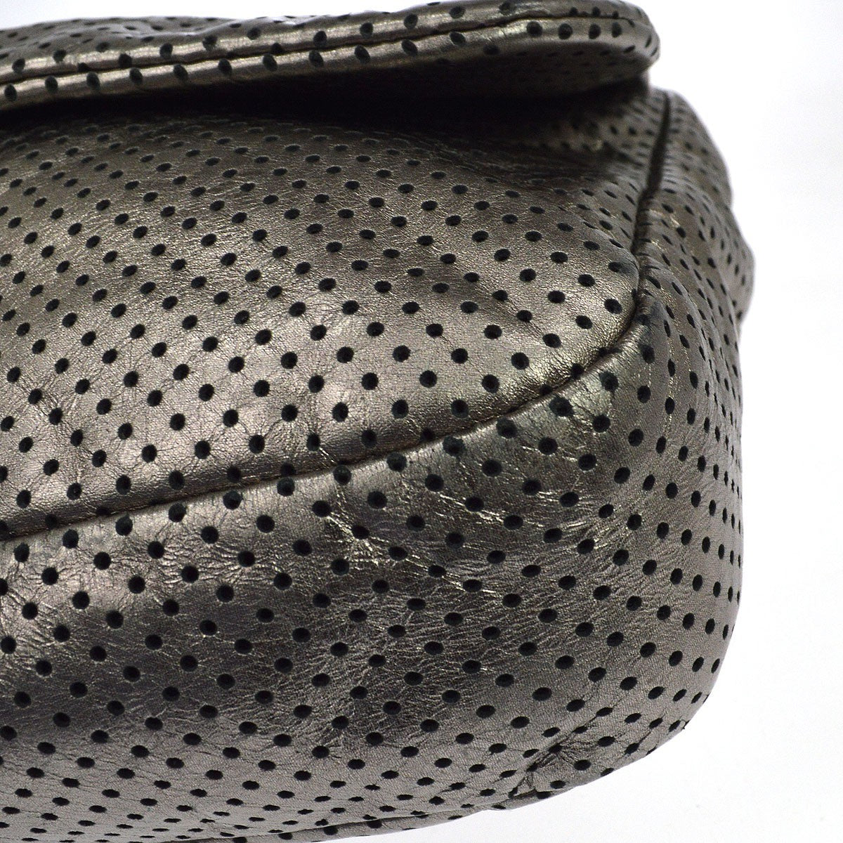 Chanel Drill Flap Perforated Leather Metallic Leather Handbag (Pre-Owned)