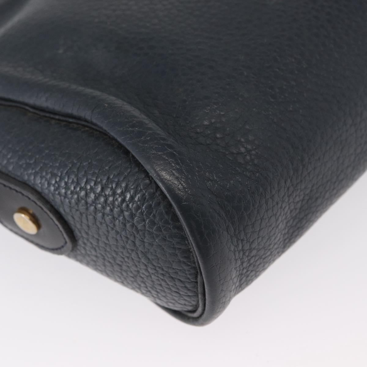 Christian Dior Vintage Cd Logo Leather Navy Leather Shoulder Bag Bag (Pre-Owned)