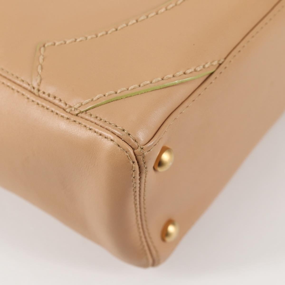 Chanel Cc Stitch Tote Lambskin Beige Leather Bag (Pre-Owned)
