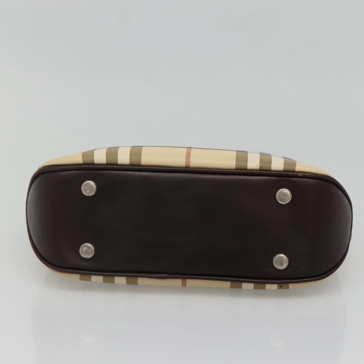 Burberry Nova Check Nova Check Canvas Beige Canvas Handbag (Pre-Owned)