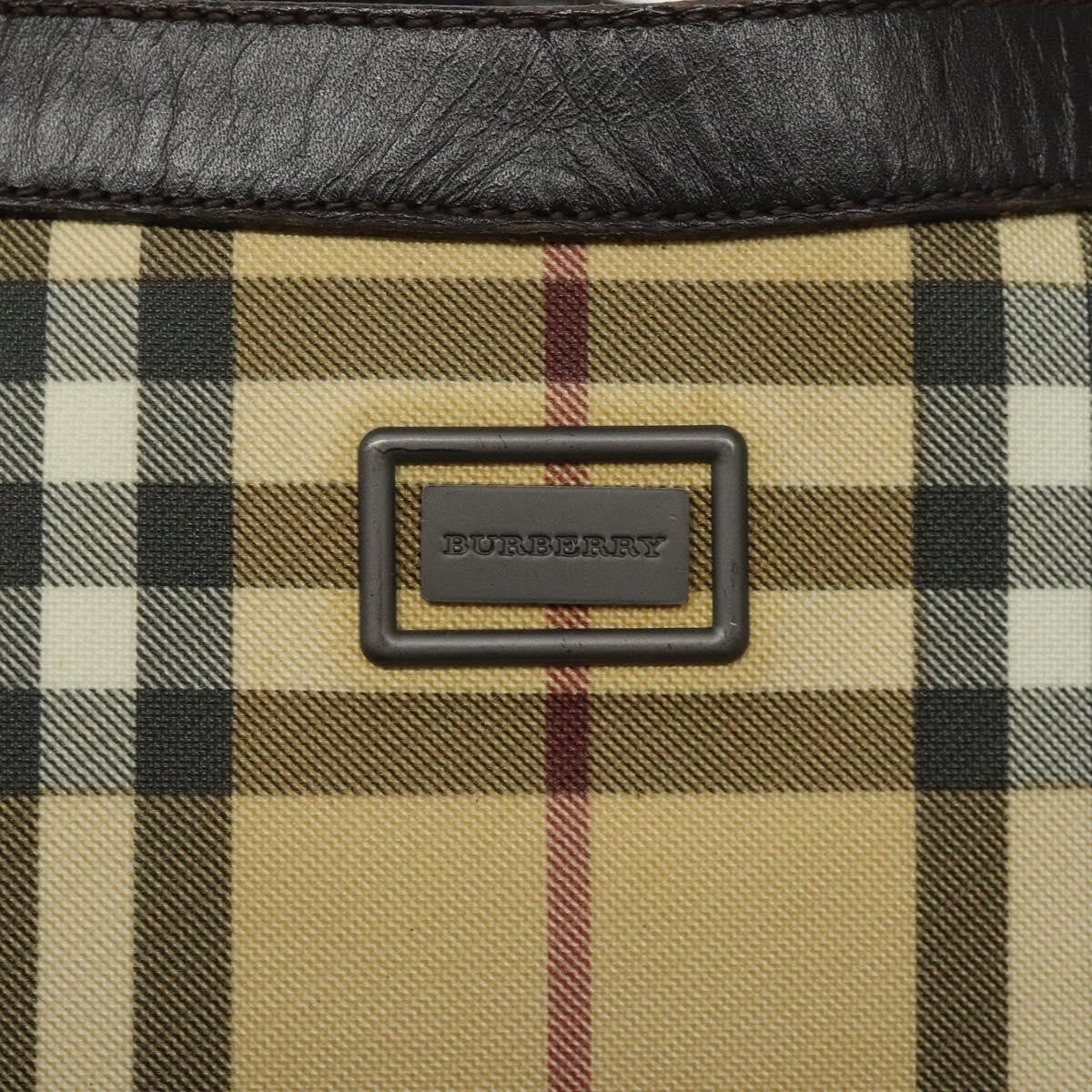 Burberry Nova Check Canvas And Leather Beige Canvas Shoulder Bag Bag (Pre-Owned)