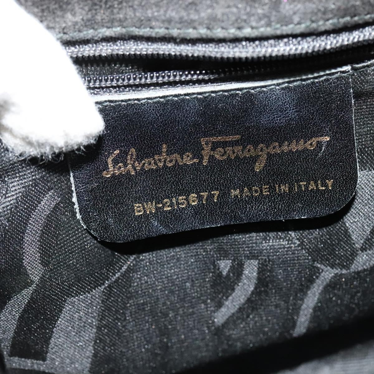 Salvatore Ferragamo Vintage Vara Bow Top Handle Leather Black Patent_Leather Handbag (Pre-Owned)