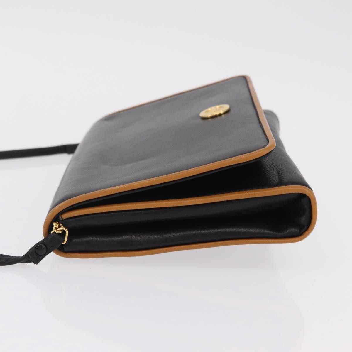 Celine Flap Shoulder Leather Black Leather Shoulder Bag Bag (Pre-Owned)