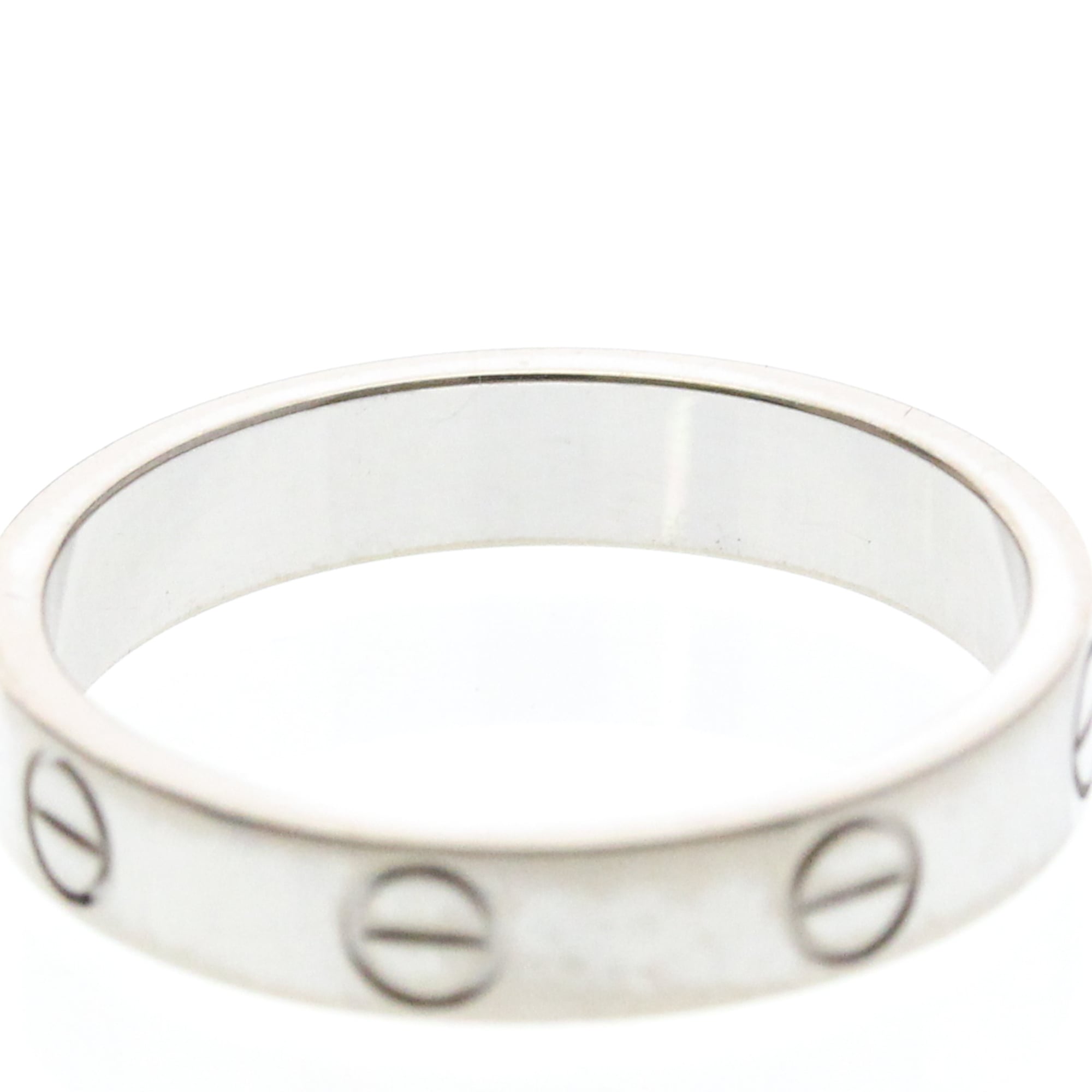 Cartier Love Band 18K White Gold Silver White_Gold Ring Jewelry (Pre-Owned)