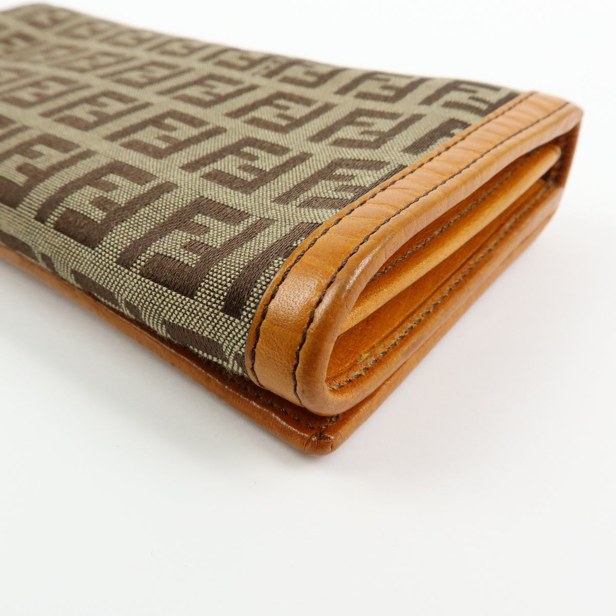 Fendi Bifold Zucca Coated Canvas Beige Canvas Wallets Accessory (Pre-Owned)