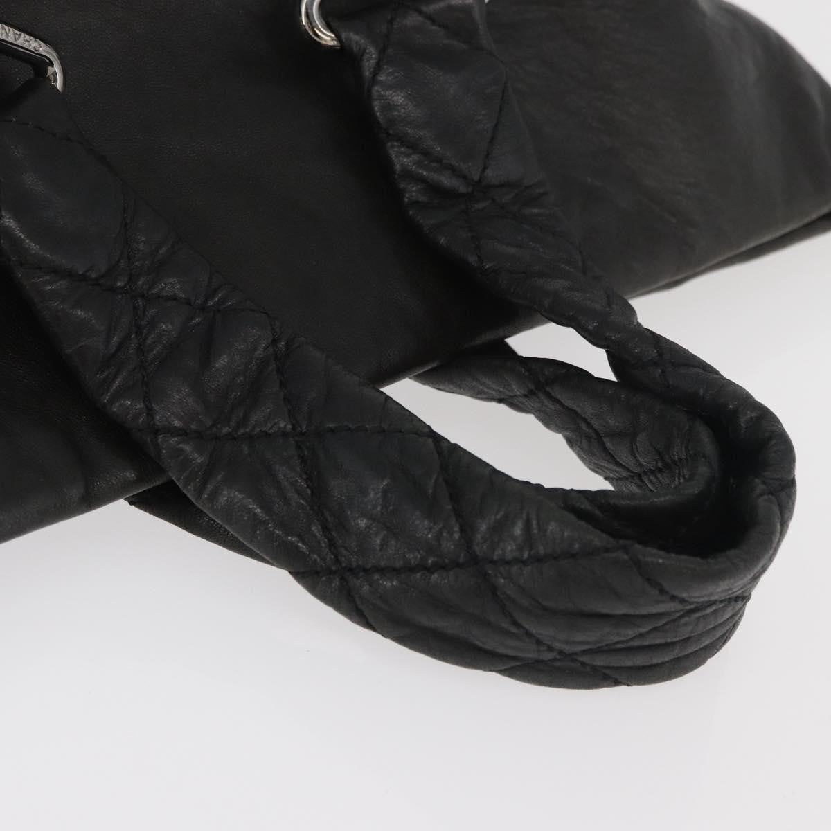 Chanel 8 Knots Tote Lambskin Black Leather Tote Bag Bag (Pre-Owned)