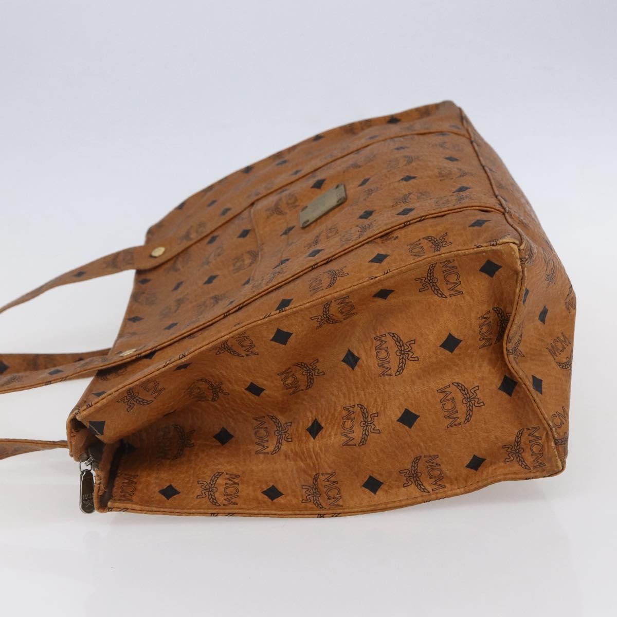 MCM Vintage Visetos Canvas Brown Canvas Tote Bag Bag (Pre-Owned)