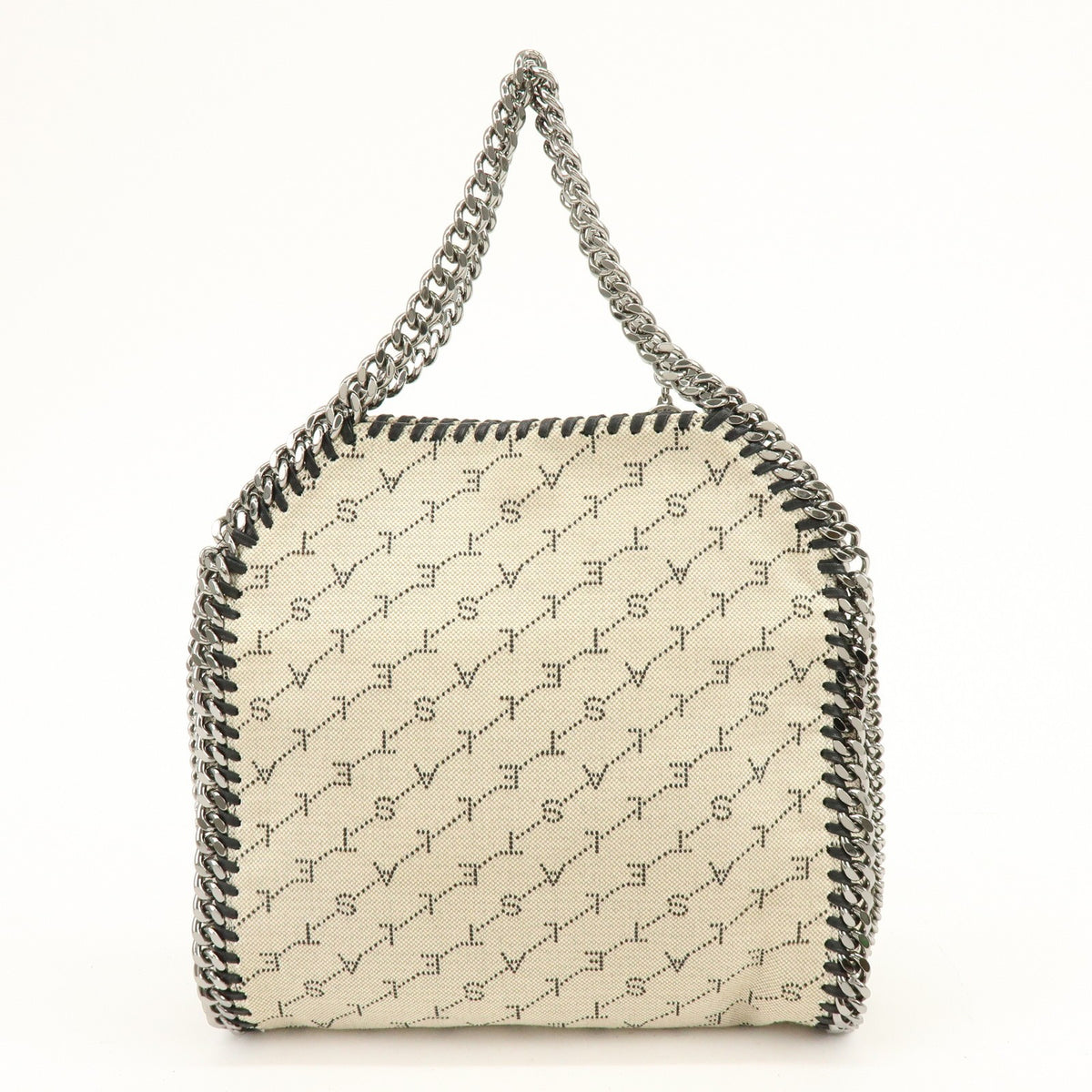 Stella Mccartney Falabella Faux Leather Beige Canvas Tote Bag Bag (Pre-Owned)