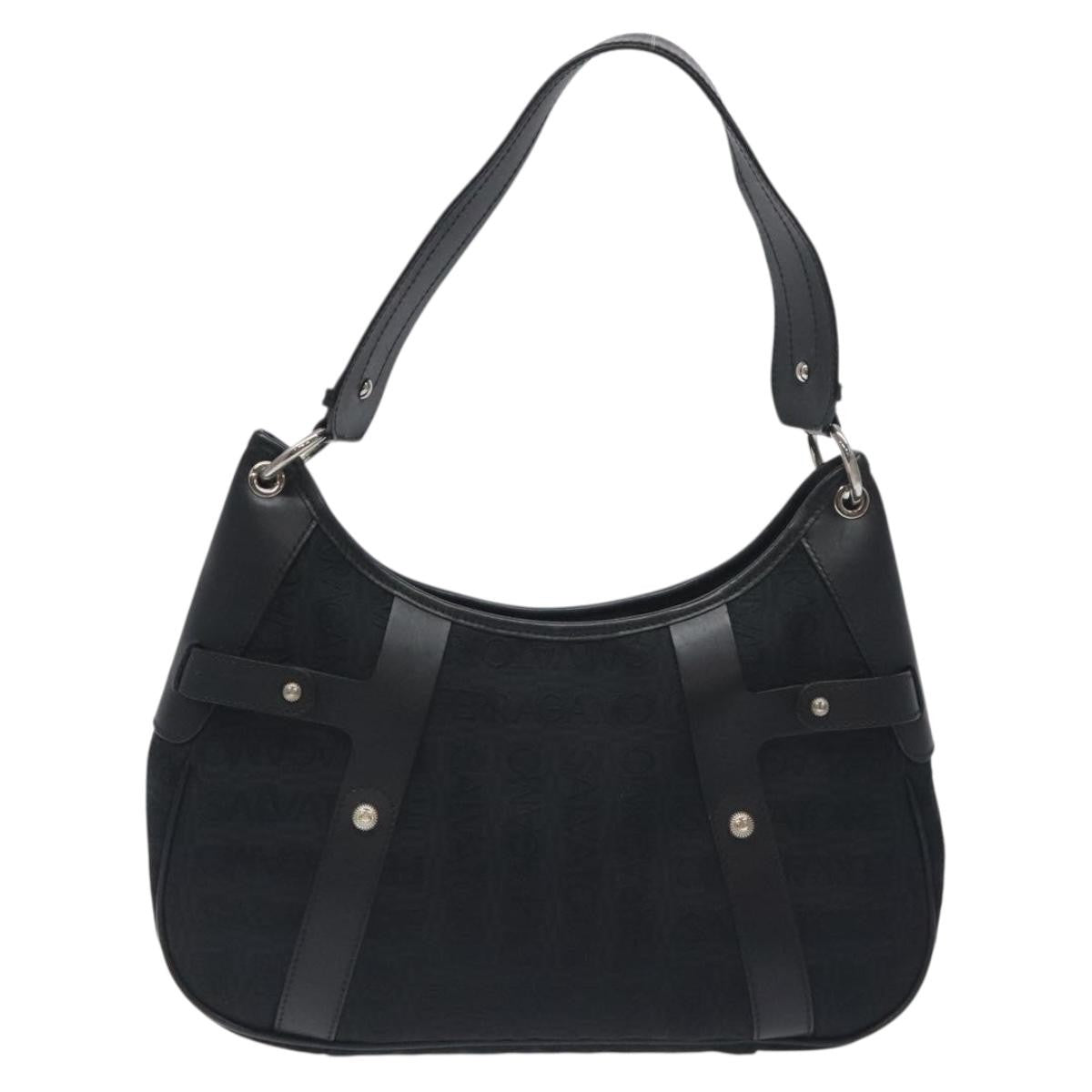 Salvatore Ferragamo Shoulder Canvas Black Canvas Shoulder Bag Bag (Pre-Owned)