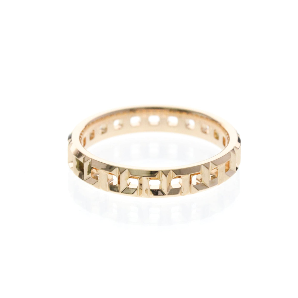 Tiffany & Co. T True 18K Yellow Gold Gold Pink_Gold Ring Jewelry (Pre-Owned)