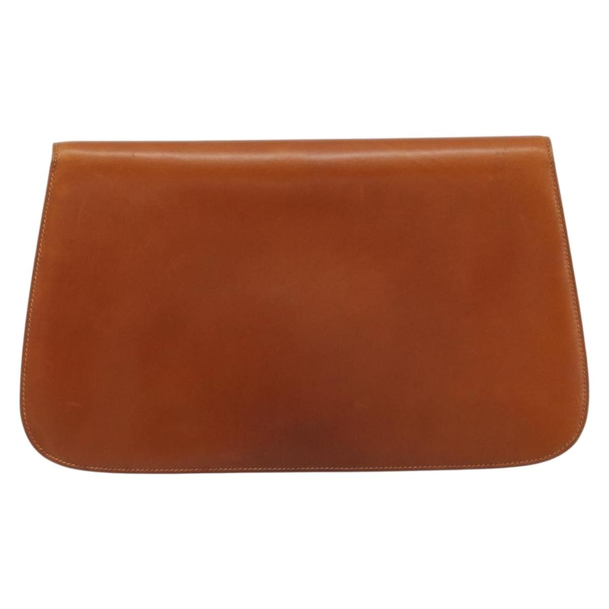 Gucci Vintage Clutch Leather Brown Leather Clutche & Pouche Bag (Pre-Owned)