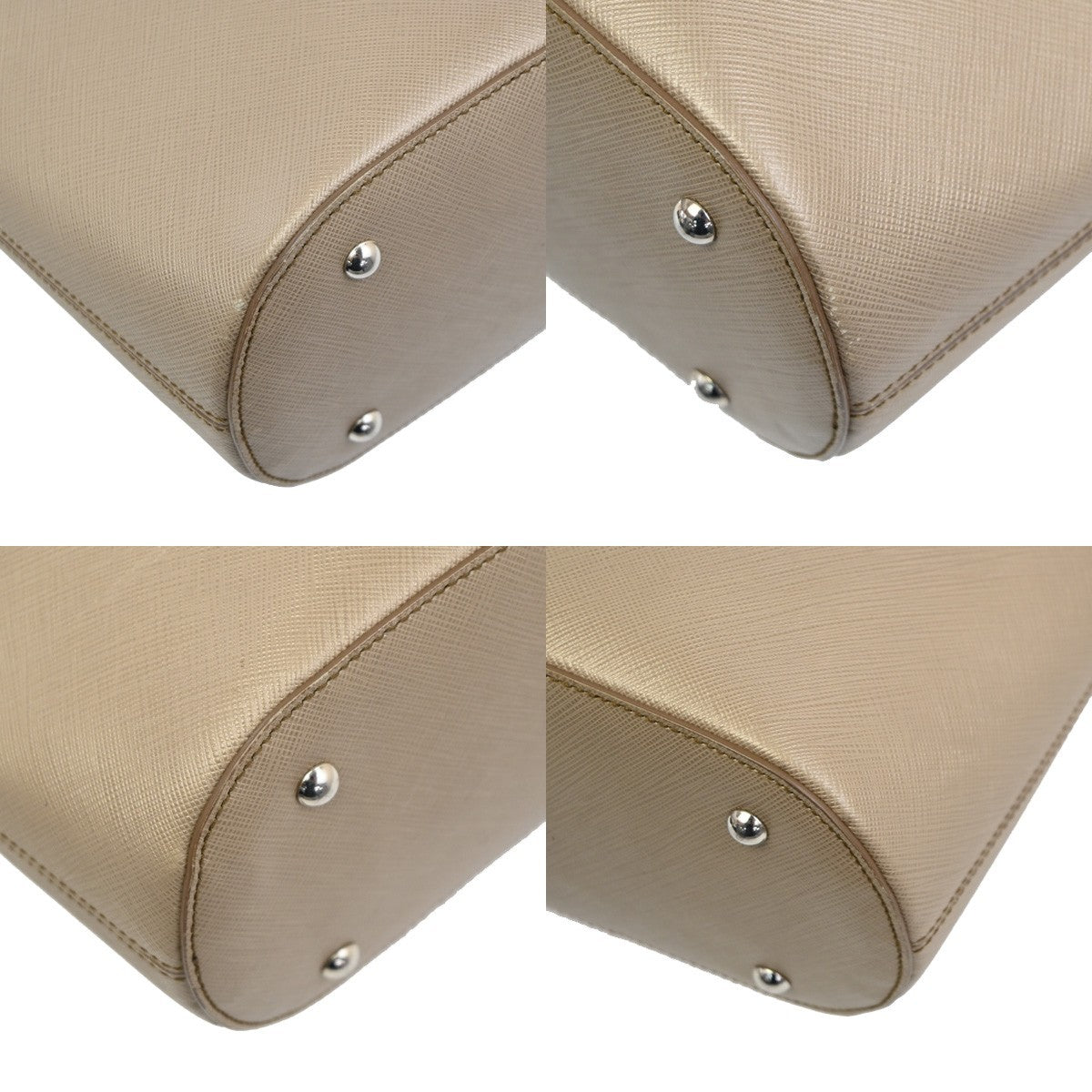 Salvatore Ferragamo Gancini Leather Beige Leather Handbag (Pre-Owned)