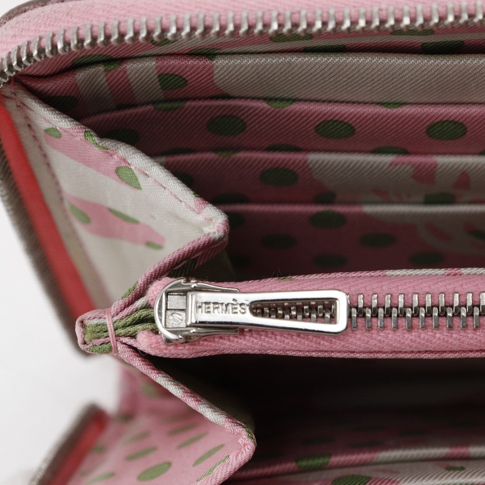 Hermes Azap Zip Around Epsom Pink Leather Wallets Accessory (Pre-Owned)