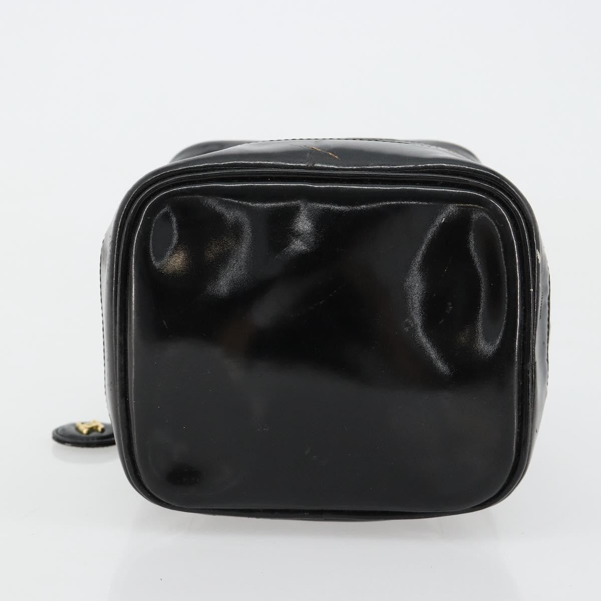 Chanel Vintage Timeless Cosmetic Case Patent Black Patent_Leather Handbag (Pre-Owned)