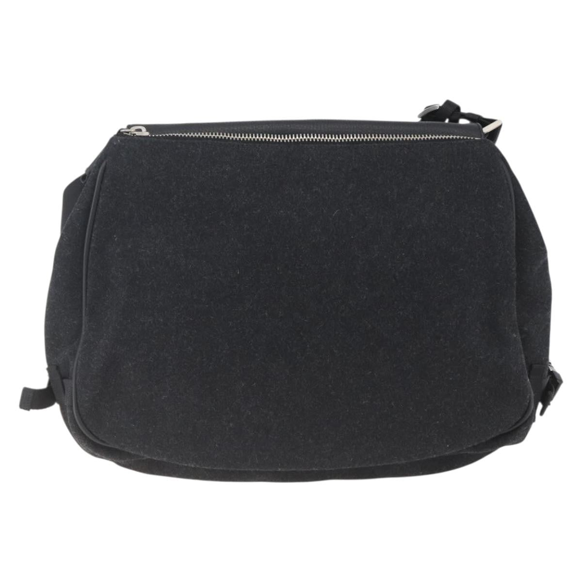 Prada Shoulder Wool Black Wool Shoulder Bag Bag (Pre-Owned)