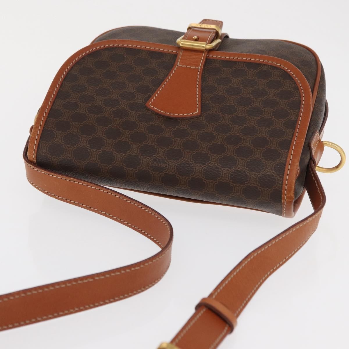 Celine Macadam Shoulder Canvas Brown Canvas Crossbody Bag Bag (Pre-Owned)