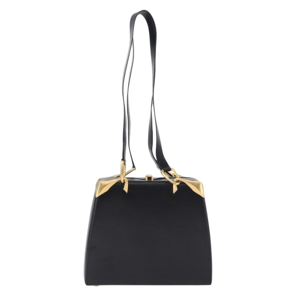 Celine Vintage Leather Black Leather Shoulder Bag Bag (Pre-Owned)