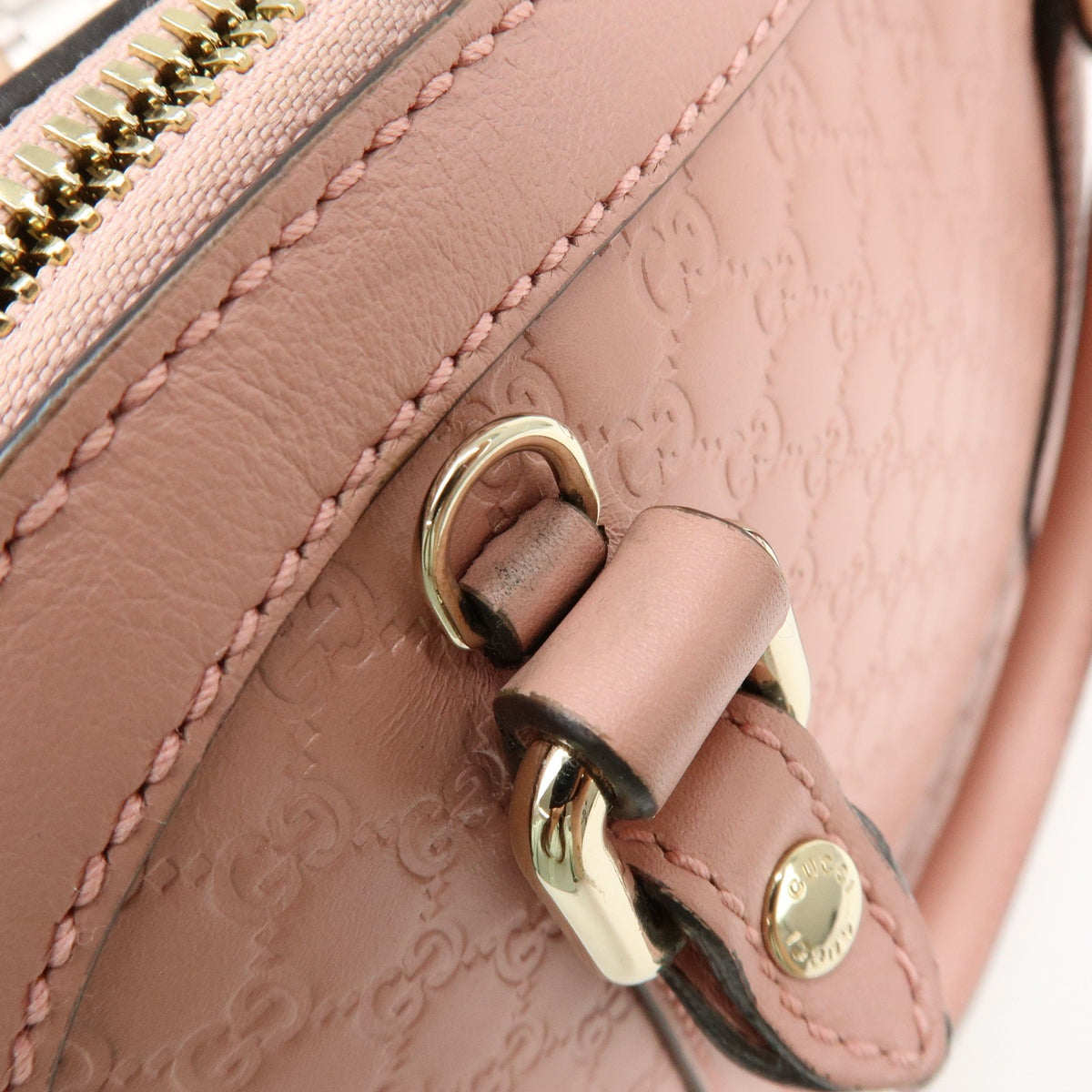 Gucci Gg Charm Convertible Dome Satchel Guccissima Leather Pink Leather Handbag (Pre-Owned)