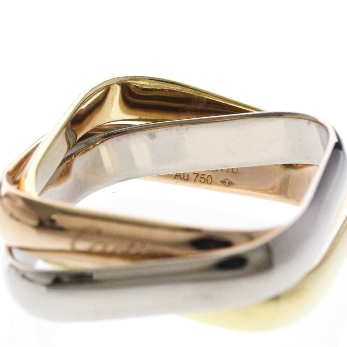 Cartier Trinity Cushion 18K Tricolor Gold Gold Gold Ring Jewelry (Pre-Owned)