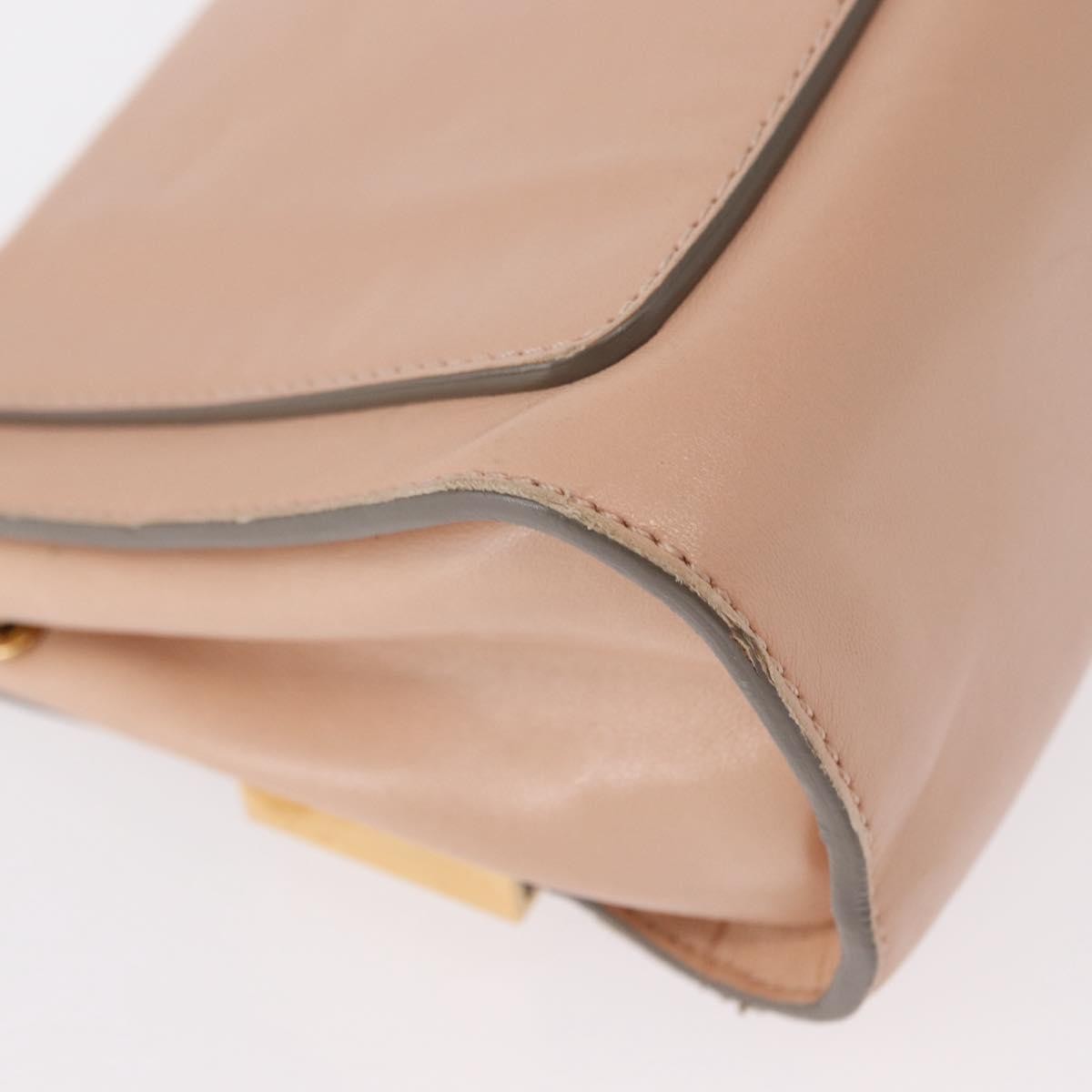 Chloe Elle Chain Clutch Leather Pink Leather Shoulder Bag Bag (Pre-Owned)