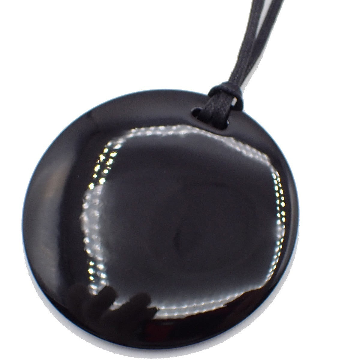 Hermes Necklace Buffalo Horn And Lacquer Blue Horn Necklace Jewelry (Pre-Owned)