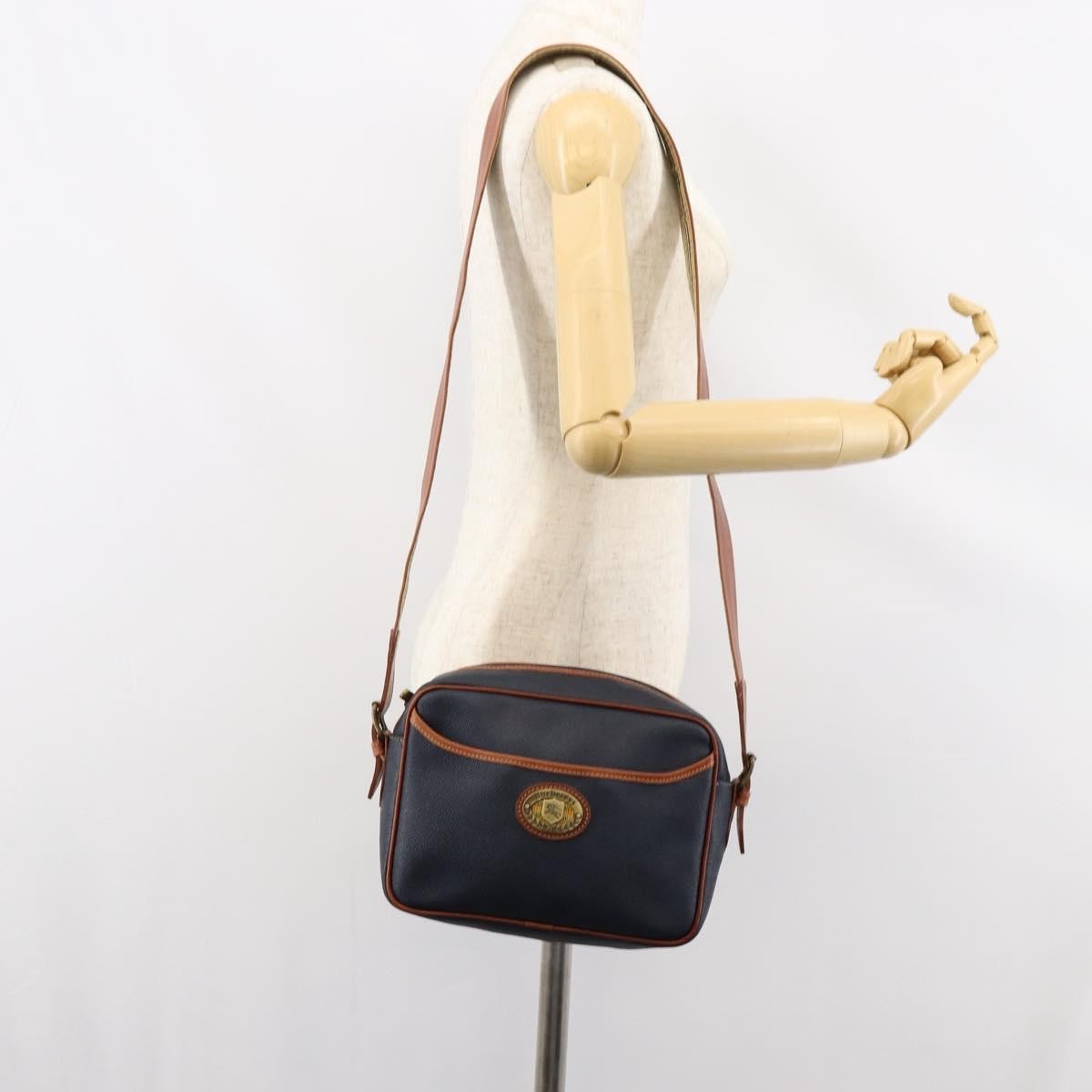 Burberry Vintage Leather Navy Leather Shoulder Bag Bag (Pre-Owned)