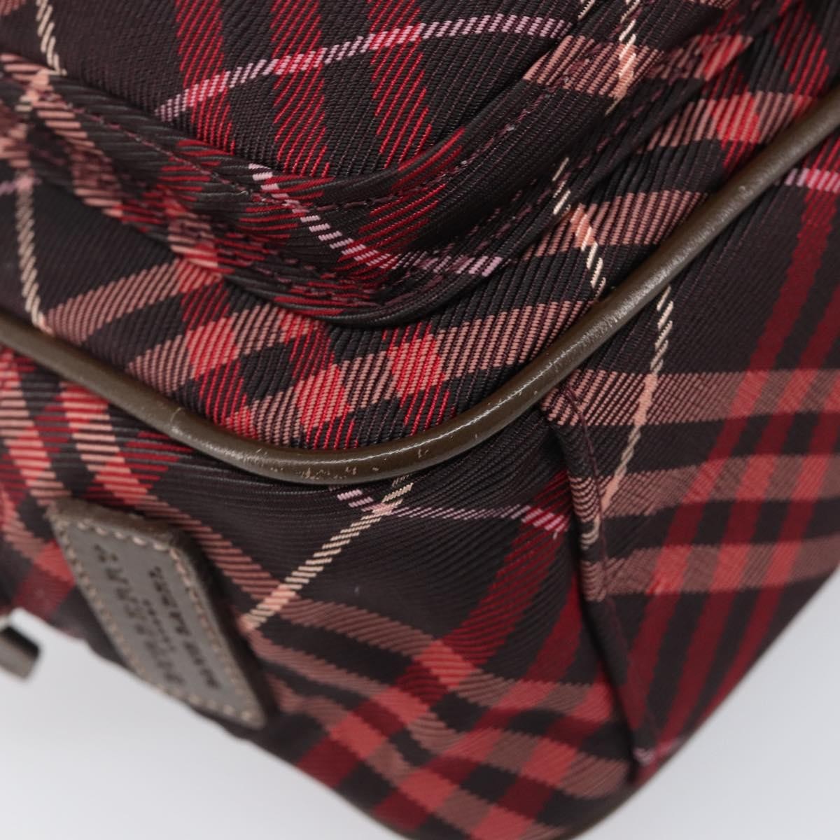 Burberry Nova Check Blue Label Nylon Burgundy Nylon Shoulder Bag Bag (Pre-Owned)
