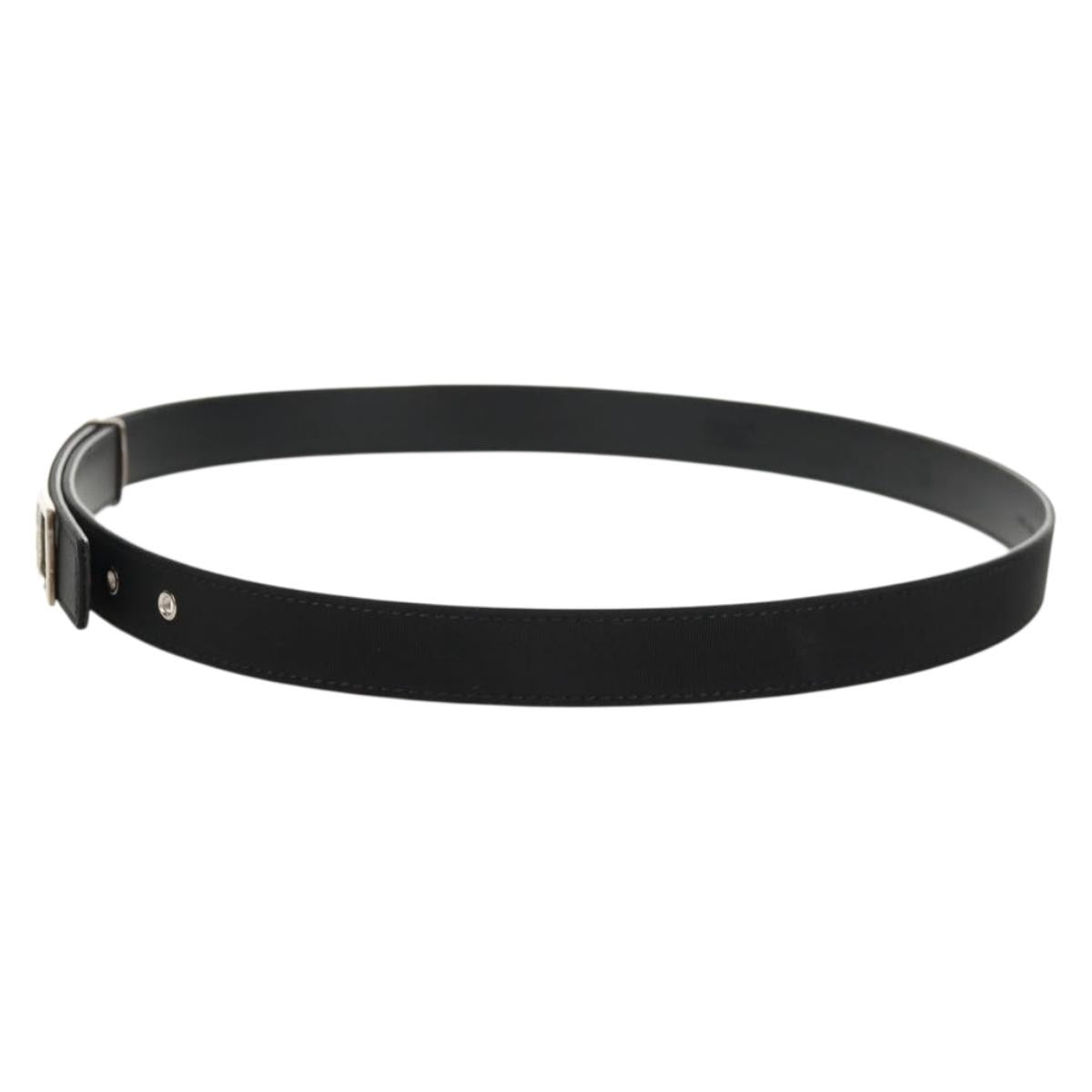 Chanel Logo Belt Leather With Metal And Crystals Black Leather Belts Accessory (Pre-Owned)