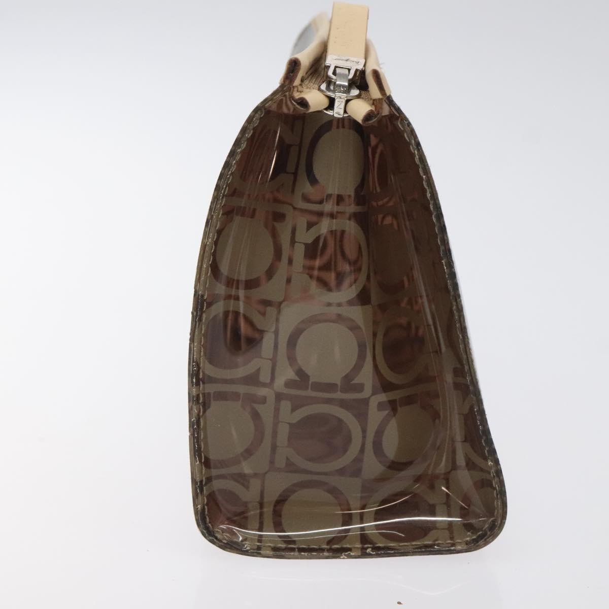 Salvatore Ferragamo Gancini Canvas Brown Vinyl Clutche & Pouche Bag (Pre-Owned)