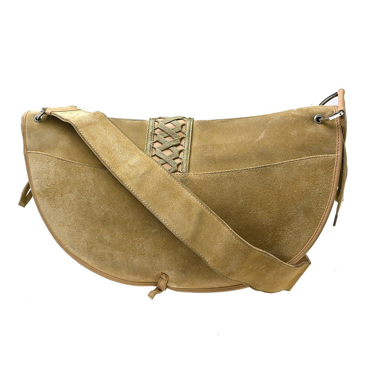 Christian Dior Admit It Suede Beige Suede Shoulder Bag Bag (Pre-Owned)