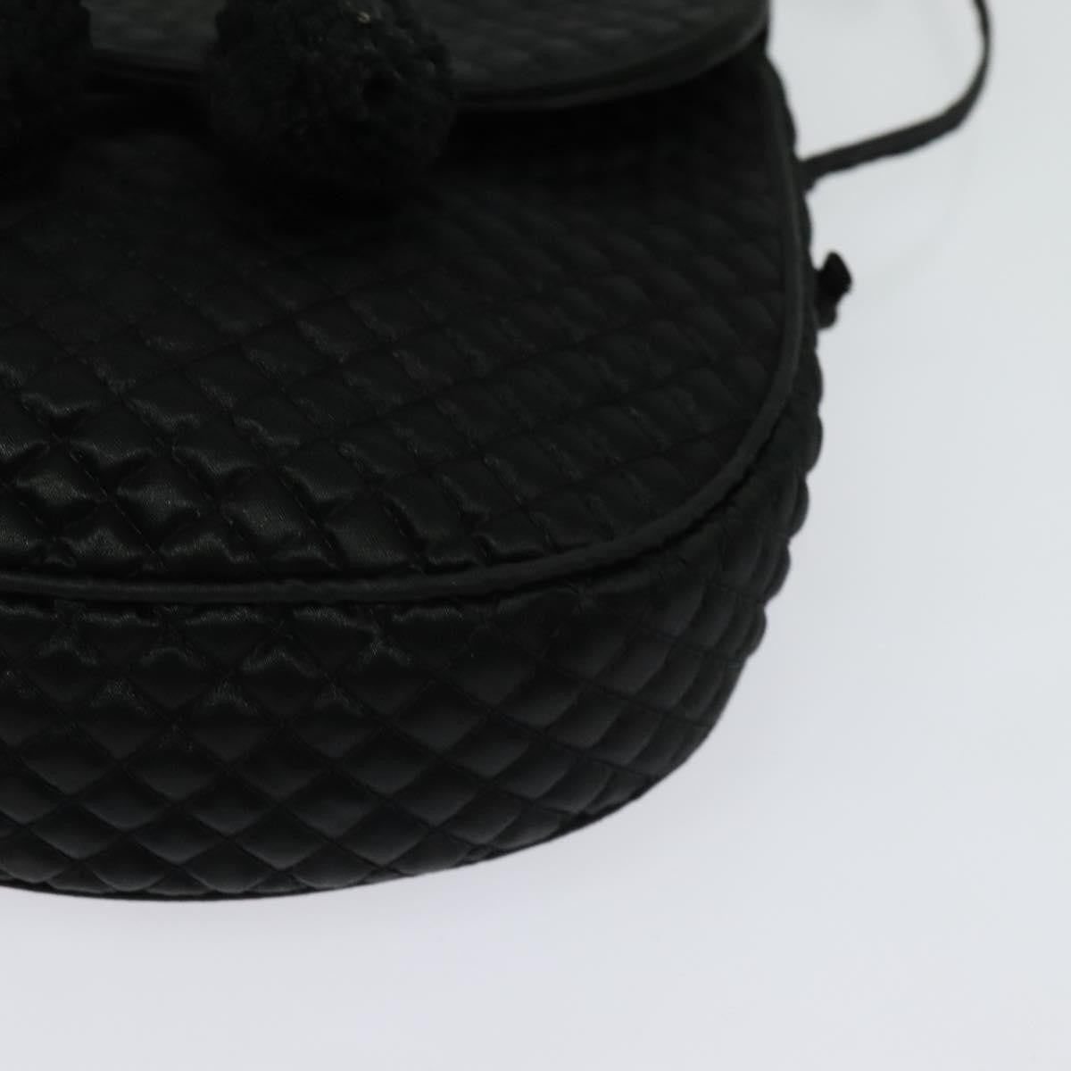 Bottega Veneta Intrecciato Clutch Calfskin Black Satin Shoulder Bag Bag (Pre-Owned)
