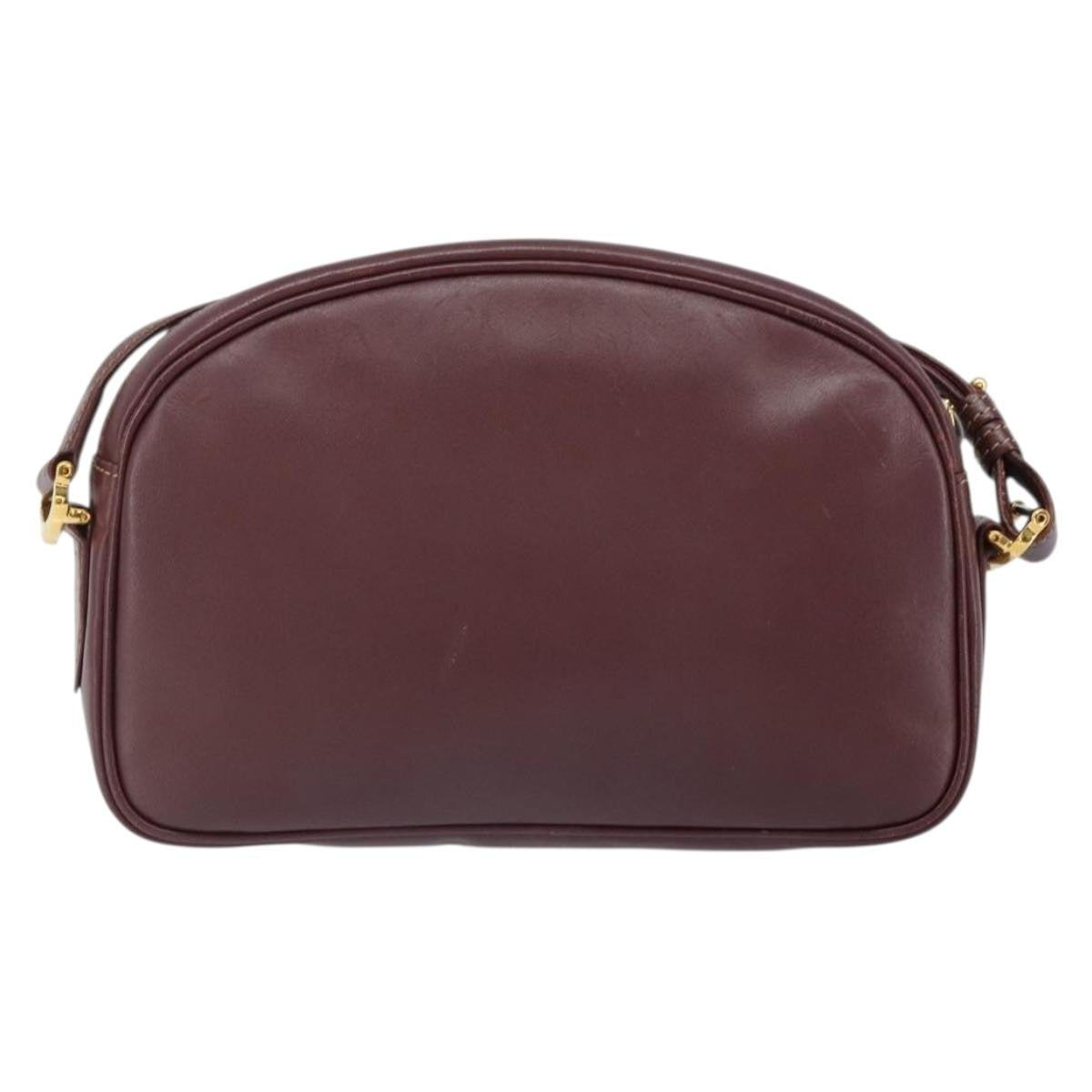 Cartier Must De Cartier Leather Burgundy Leather Shoulder Bag Bag (Pre-Owned)