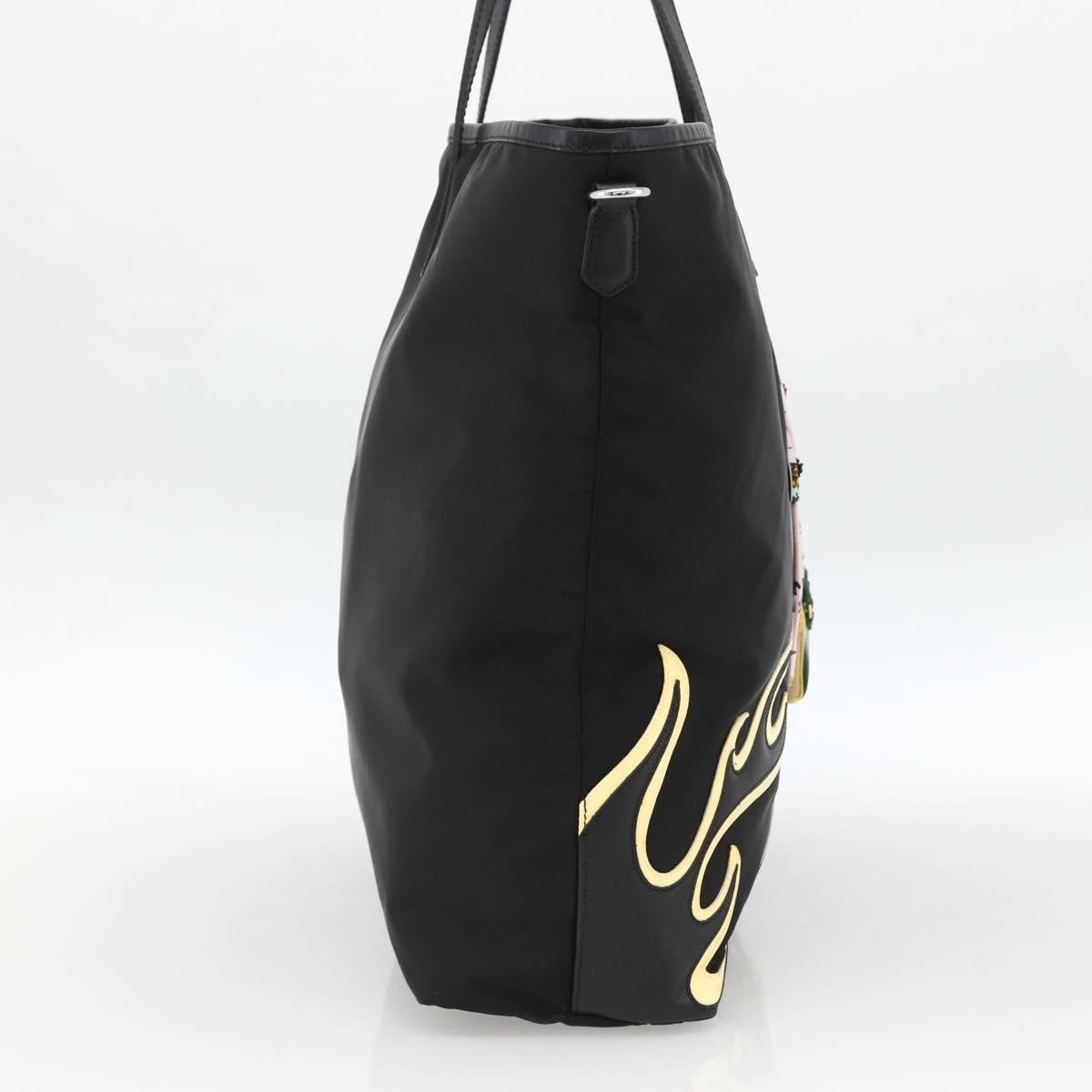 Prada Zip Tote Tessuto Black Nylon Tote Bag Bag (Pre-Owned)
