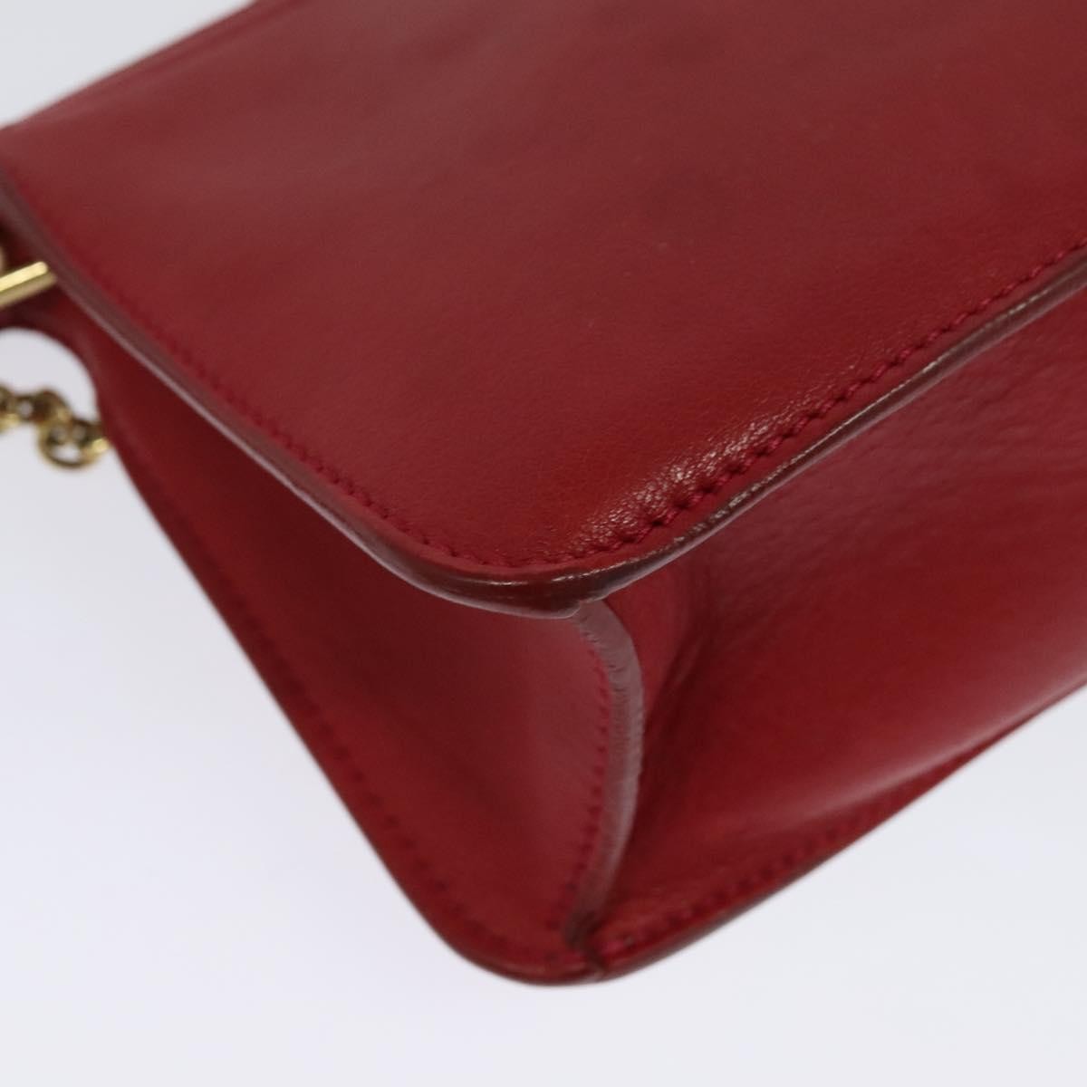 Celine Shoulder Leather Red Leather Shoulder Bag Bag (Pre-Owned)