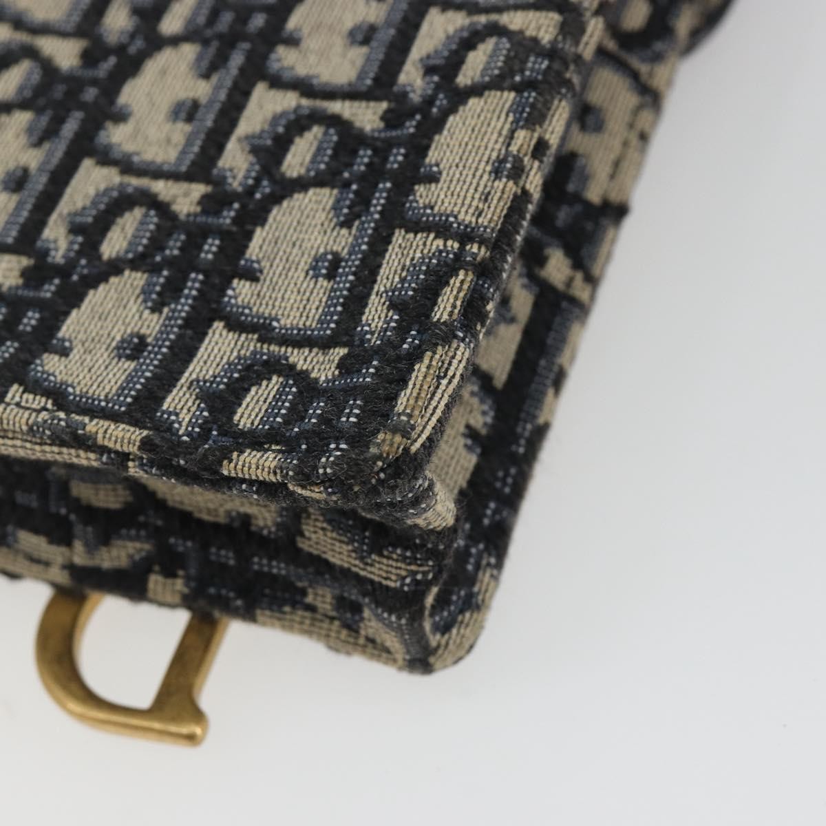 Christian Dior Phone Case Oblique Canvas Navy Canvas Clutche & Pouche Bag (Pre-Owned)