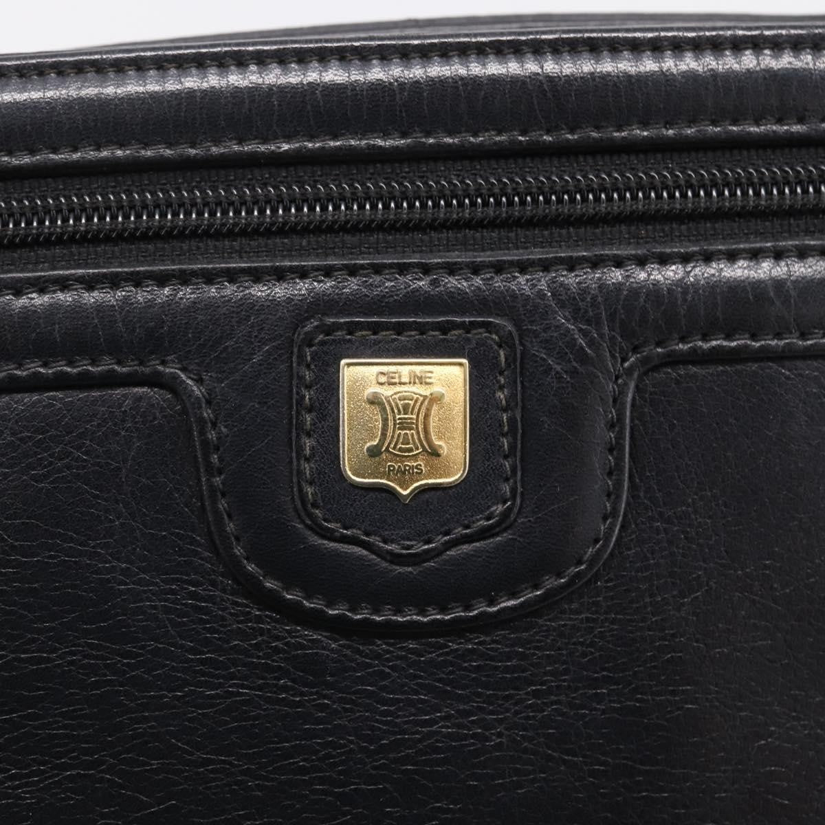 Celine Tote Leather Black Leather Tote Bag Bag (Pre-Owned)