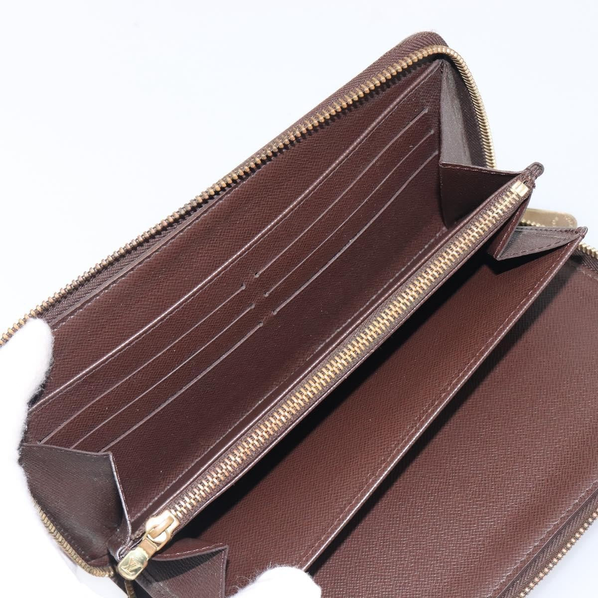 Louis Vuitton Zippy Organizer Damier Brown Canvas Wallets Accessory (Pre-Owned)