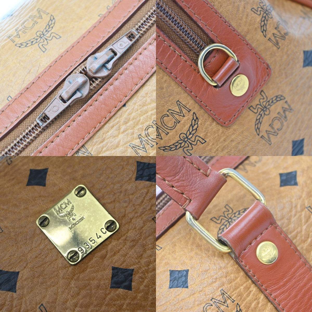 MCM Visetos Leather Brown Leather Handbag (Pre-Owned)