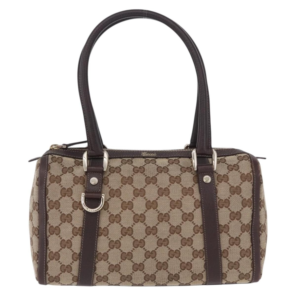 Gucci Abbey Boston Canvas Beige Canvas Shoulder Bag Bag (Pre-Owned)