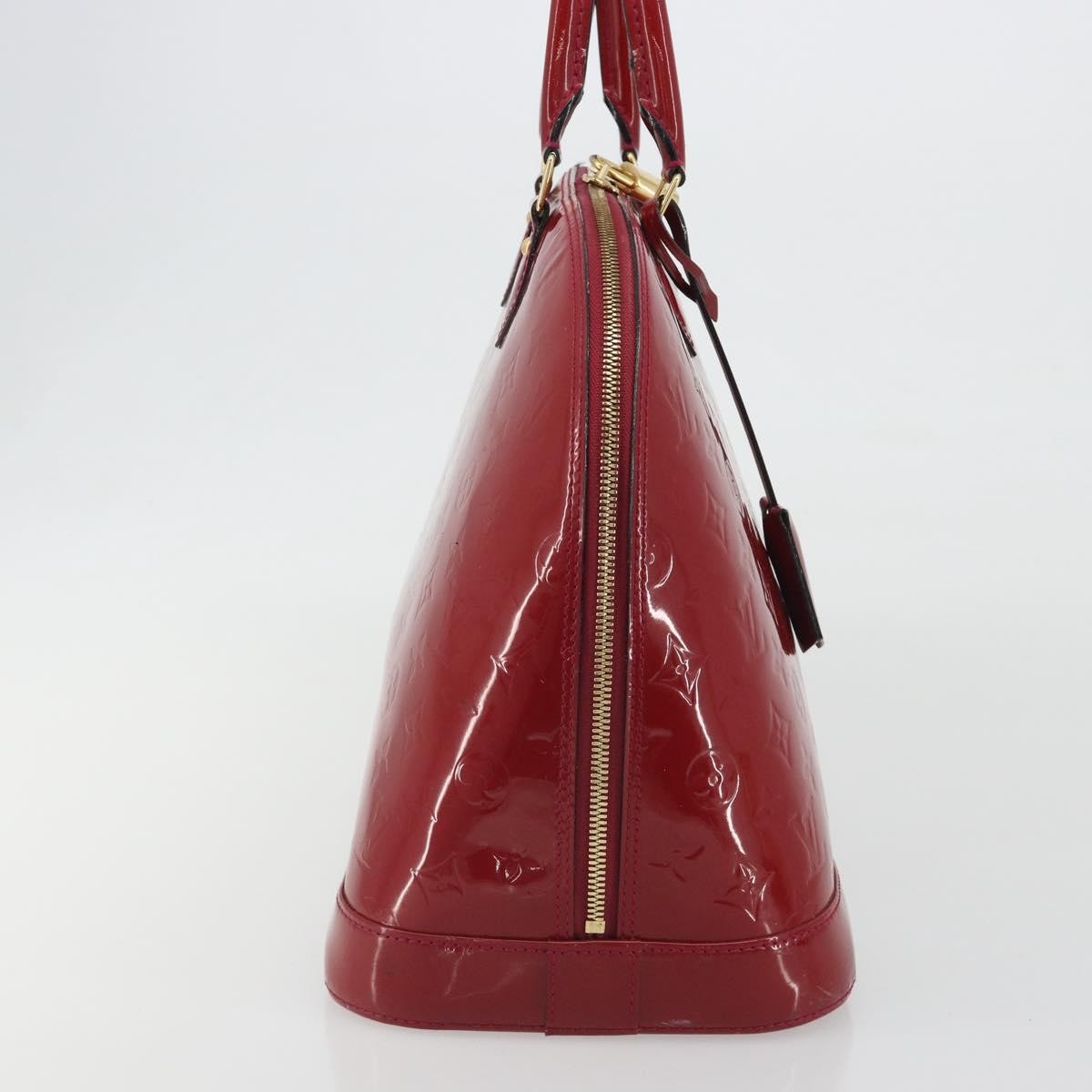 Louis Vuitton Alma Monogram Vernis Red Patent_Leather Handbag (Pre-Owned)