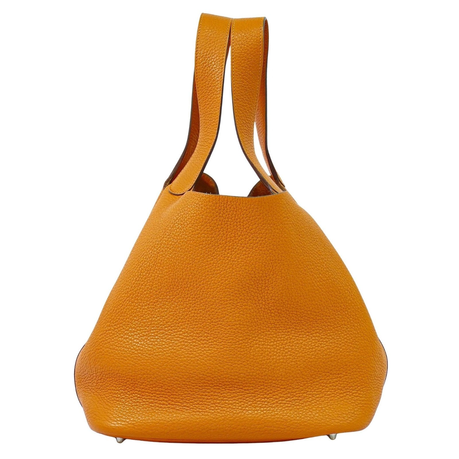Hermes Picotin Lock Togo Orange Leather Handbag (Pre-Owned)