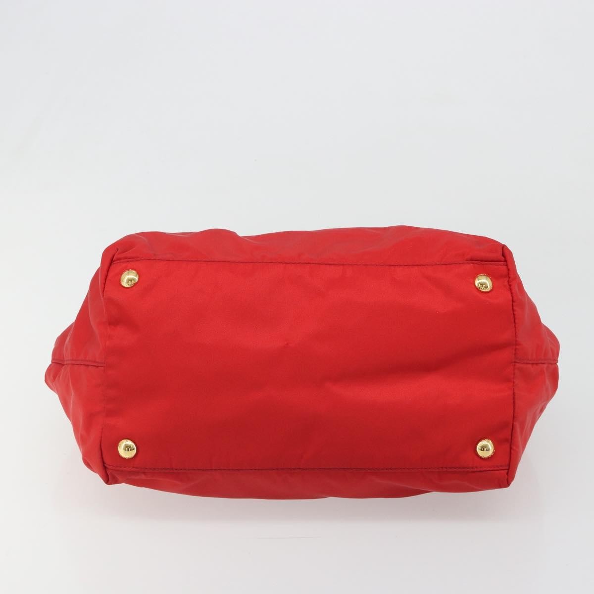Prada Bow Tote Tessuto With Leather Red Nylon Tote Bag Bag (Pre-Owned)
