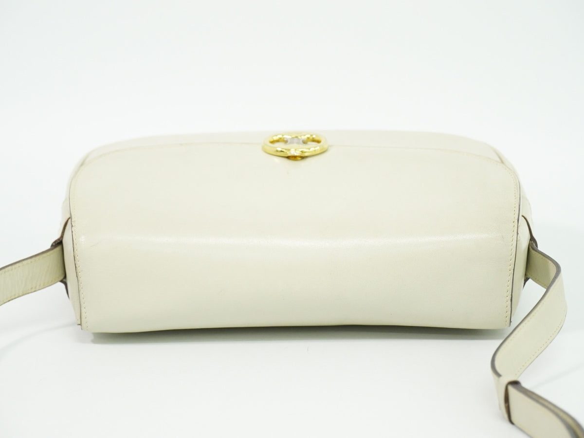 Celine Flap Shoulder Leather Beige Leather Shoulder Bag Bag (Pre-Owned)